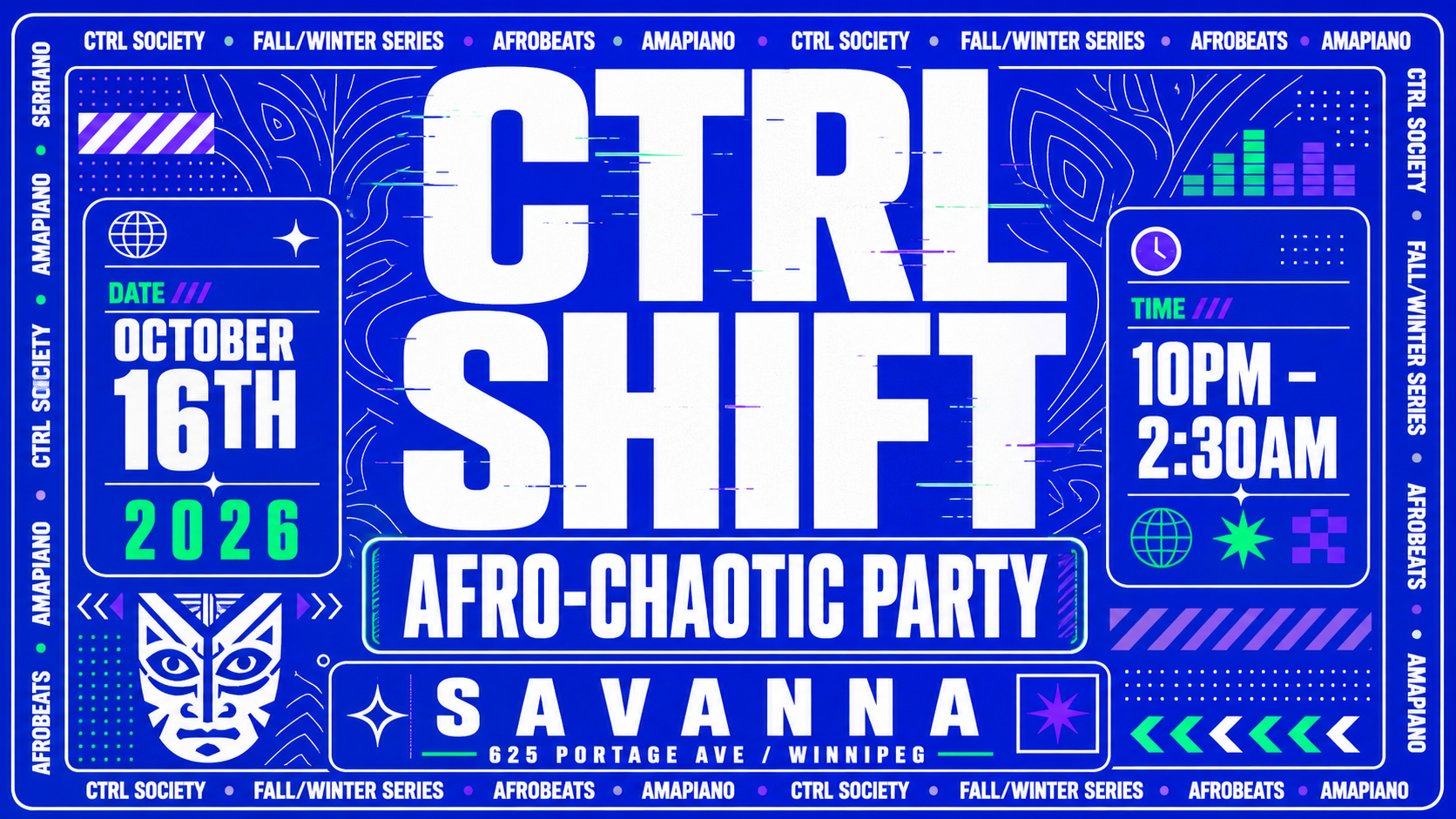 CTRL SHIFT Afro-Chaotic Party poster