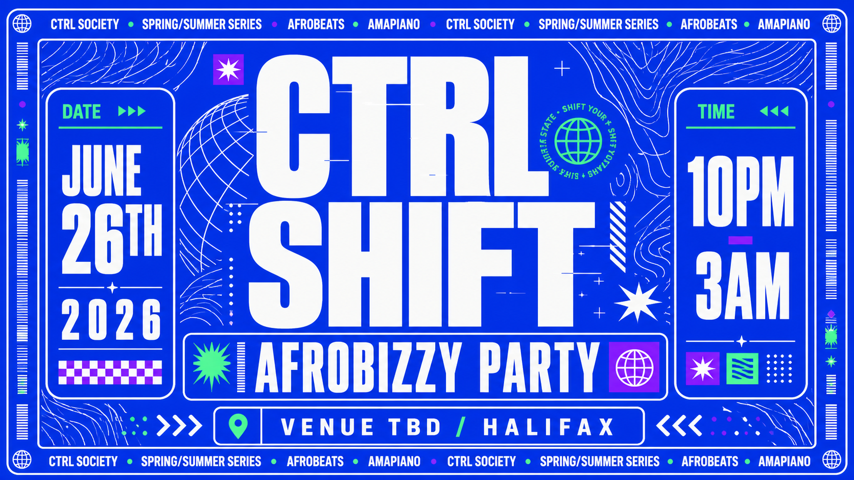 CTRL SHIFT Afrobizzy Party poster